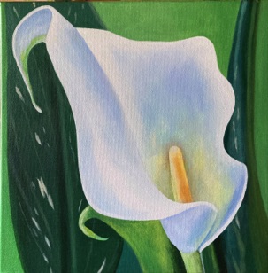 Calla Lily, Acrylic painting by Arlene Kelley