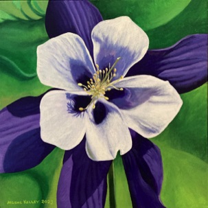 Columbine, Acrylic painting by Arlene Kelley